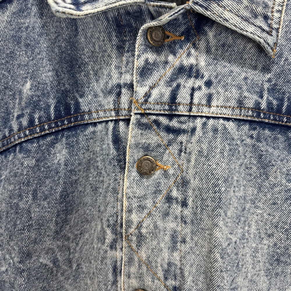 VTG RARE  40s Wild Blues Denim Design  Lined Jacket  Distressed Rivets Acid Wash - Picture 5 of 14